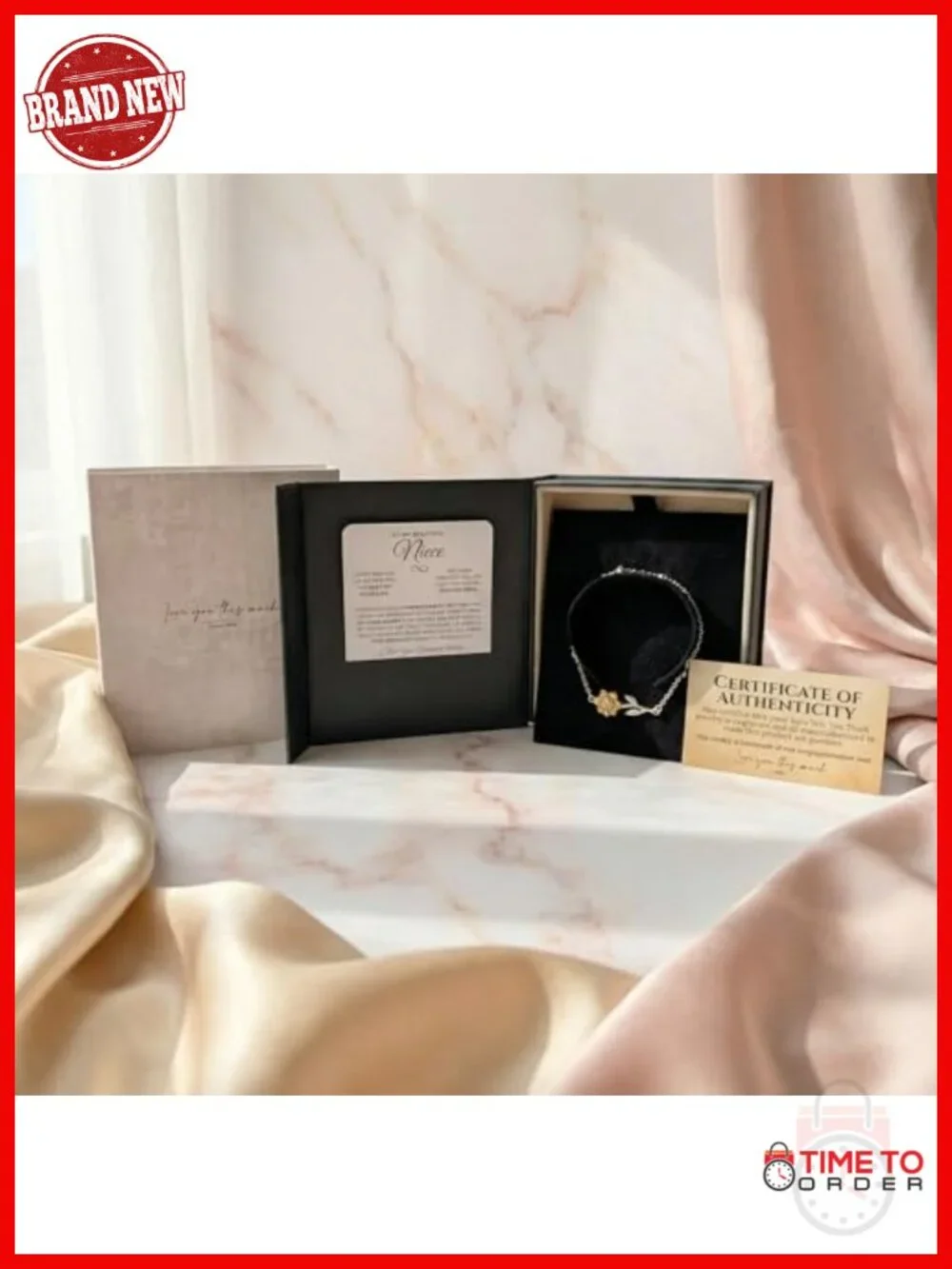 Sterling Silver Moon & Back Niece Necklace, 16-19